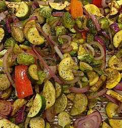Meatless Luscious Fun: Easy Herb-Rubbed Roasted Summer Veggies – 082613