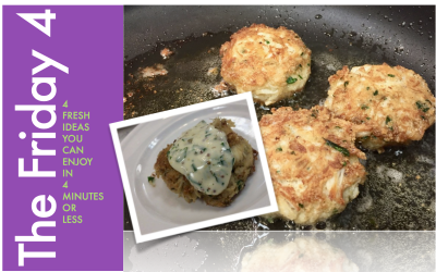 Friday Four 051019: Mom Loves Crab Cakes! Crispy Almond Crab Cakes with Lemon Caper Remoulade