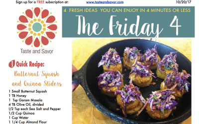 Friday Four 102017: Butternut Squash and Quinoa Sliders