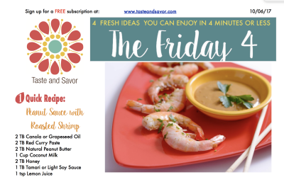 Friday Four 100617: Easy Asian Inspired Peanut Sauce with Roasted Shrimp