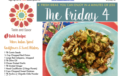 Friday Four 012618: Slow Cooker Indian Inspired Cauliflower and Sweet Potatoes