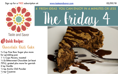 Friday Four 020918: Chili Chocolate Cake with Chili Chocolate Glaze