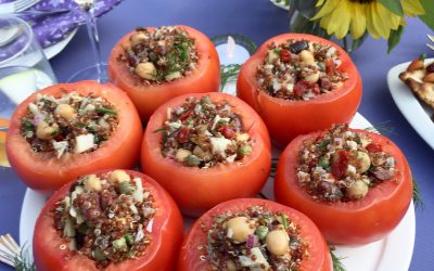 Spicy Tuesday – Ancient Grains Stuffed Tomatoes – Mediterranean Style – Basil