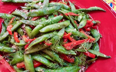 Spicy Tuesday – Sheet Pan Sugar Snaps and Red Peppers – Dill