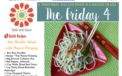 Friday Four 072718: Chilled Thai Noodle Salad with Peanut Dressing