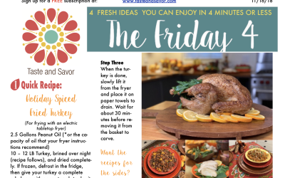 Friday Four 111618 – Yes! You Can Fry a Turkey for Thanksgiving