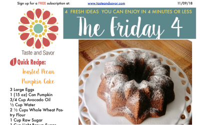 Friday Four 110918: Toasted Pecan Pumpkin Cake