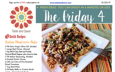 Friday Four 012519: Easy Rustic Italian Mushroom Pasta