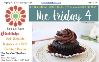 Friday Four 021519: Dark Chocolate Cupcakes with Chile Chocolate Frosting