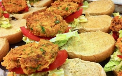 Spicy Tuesday – Happy National Burger Day – The BEST Chickpea Burgers with Green Olive Spread – Cilantro