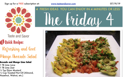 Friday Four 071919:  Refreshing and Cool Mango and Avocado Salad