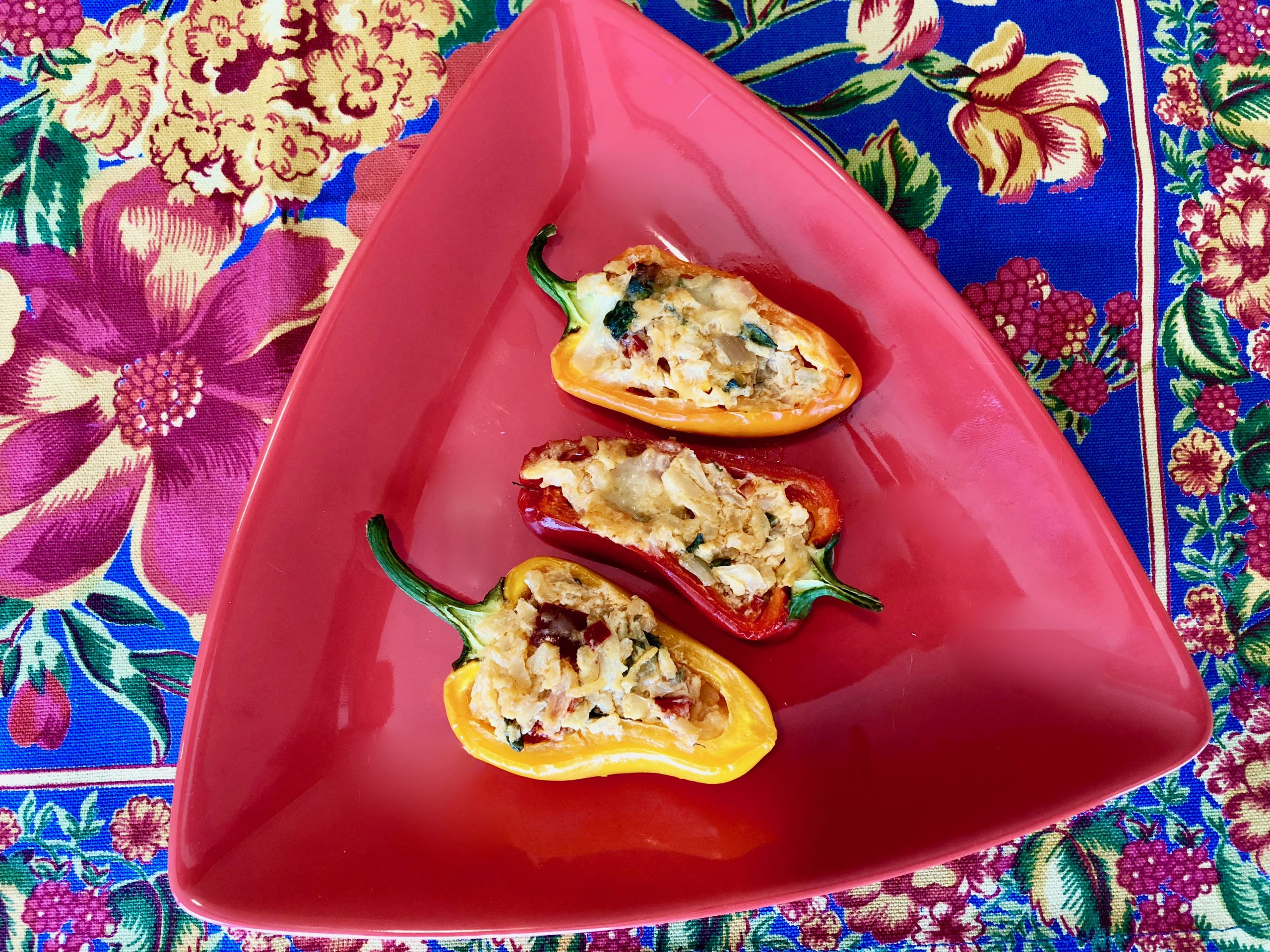 Cheese and Cauliflower Stuffed Peppers