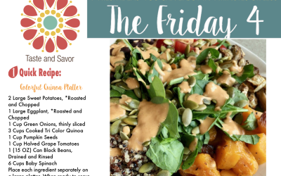 Friday Four 111519:  Colorful Holiday Quinoa Platter with Ginger Dressing