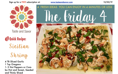 Friday Four 122019: Secret Sicilian Sautéed Shrimp