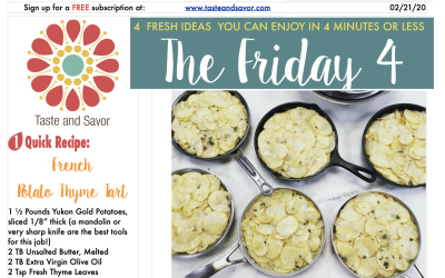 Friday Four 022120: French Potato Thyme Tart