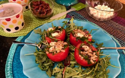 Spicy Tuesday – Farro Pesto Salad in a Tomato – Basil