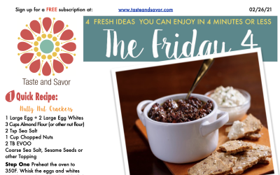 Friday Four – Savory Spreads and Homemade Crackers – 022621