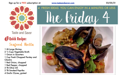 Friday Four – Yummy, Easy Seafood Paella – 030521