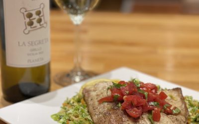 Roasted Kahala with Brussels Sprouts Slaw