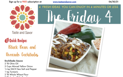 Friday Four – Black Bean and Avocado Enchiladas – 043021