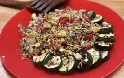 Spicy Tuesday – Grilled Corn, Zucchini and Orzo Salad – Basil
