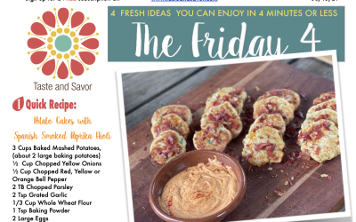 Friday Four – Spanish Inspired Potato Cakes with Smoked Paprika Aioli – 081321