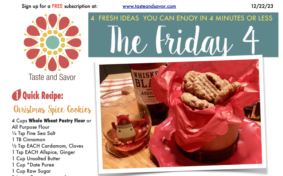 Friday Four – What to Leave for SANTA? Christmas Spice Cookies – 122223