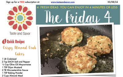 Friday Four – Almond Crusted Crab Cakes with Lemon Caper Remoulade – 030824
