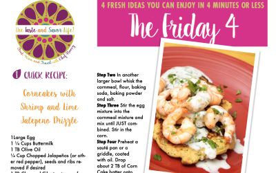 Friday Four – Corncakes with Shrimp and Lime Jalepeno Drizzle – 080125