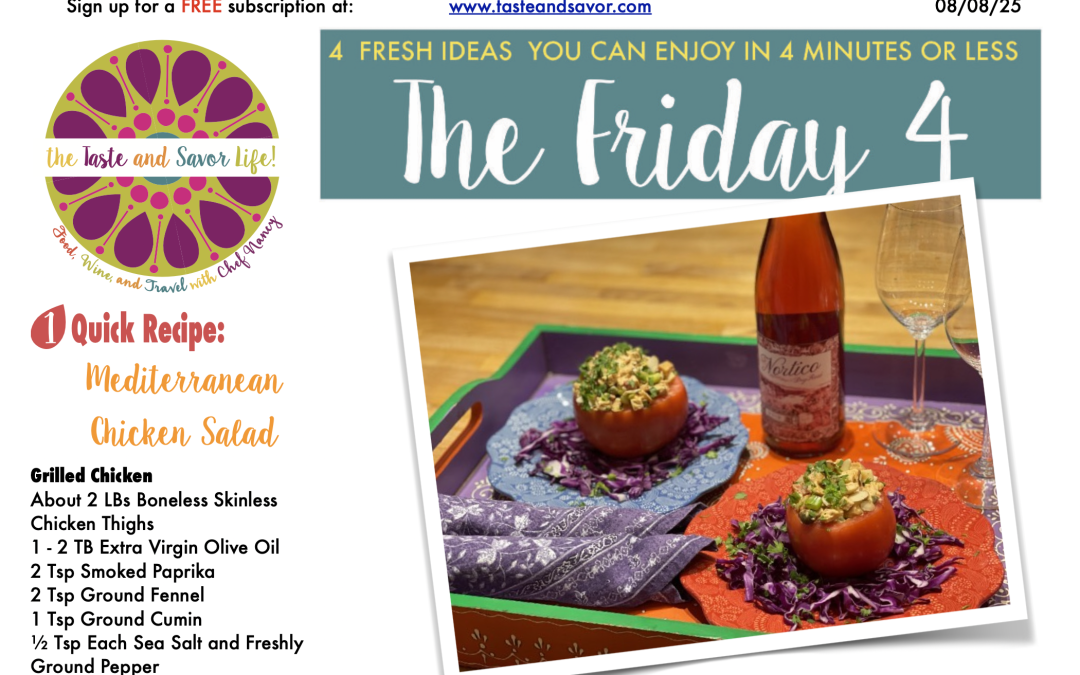 Friday Four – Cool Summer Dinner Mediterranean Chicken Salad – 080825