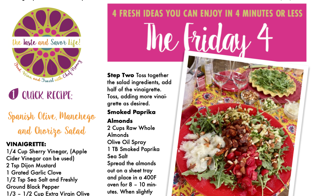 Friday Four – Spanish Olive, Manchego and Chorizo Salad – 091225