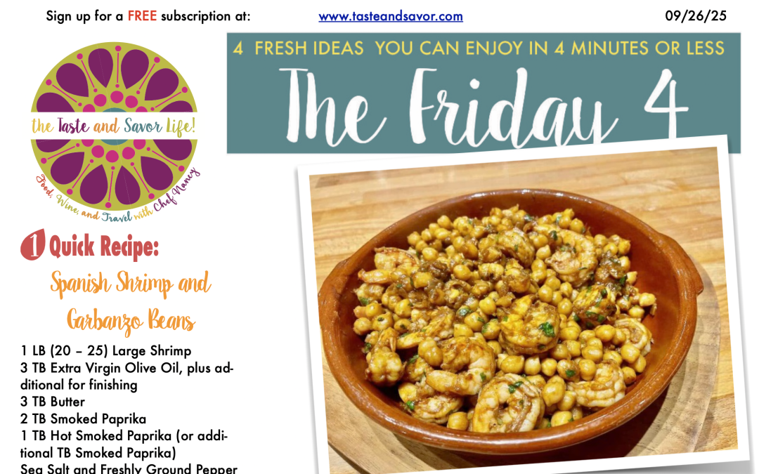 Friday Four – Spanish Shrimp and Garbanzo Beans – 092625
