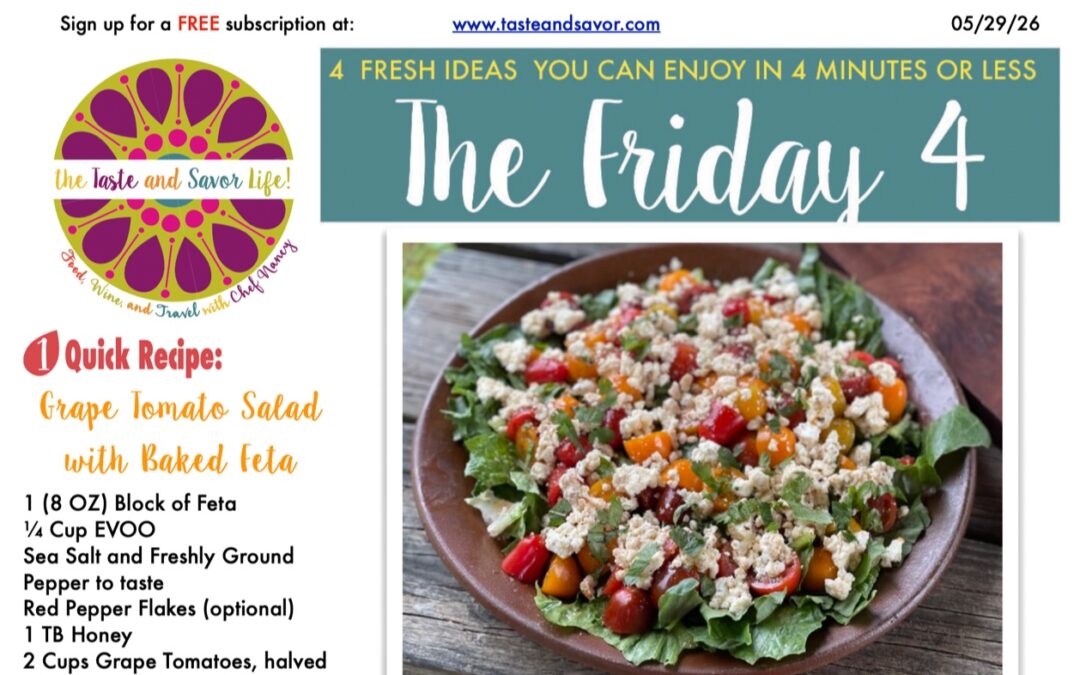 Friday Four – Grape Tomato Salad with Baked Feta