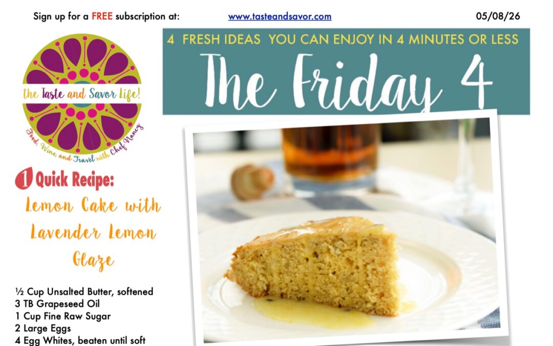 Friday Four – Lemon Cake with Lavender Lemon Glaze