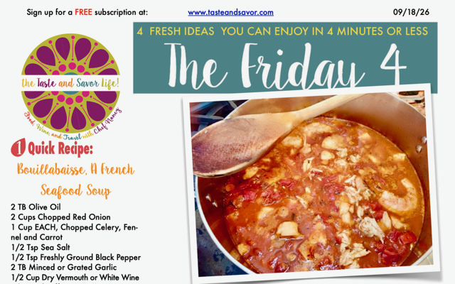 Friday Four – Bouillabaisse, A French Seafood Soup