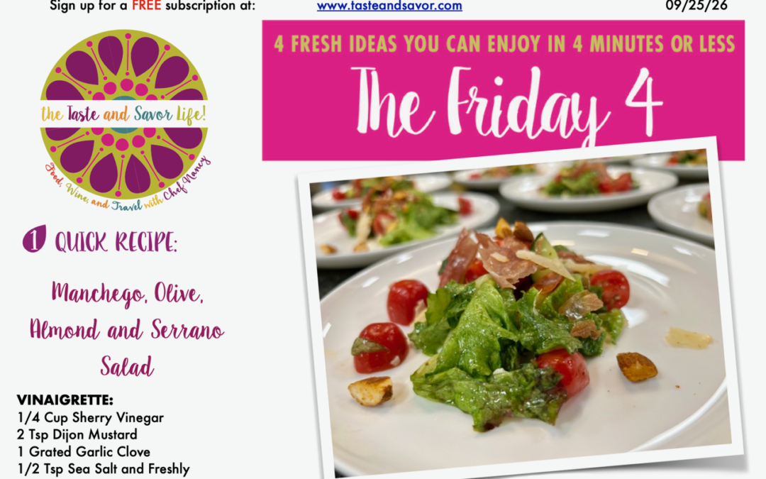 Friday Four – Manchego, Olive, Almond and Serrano Salad