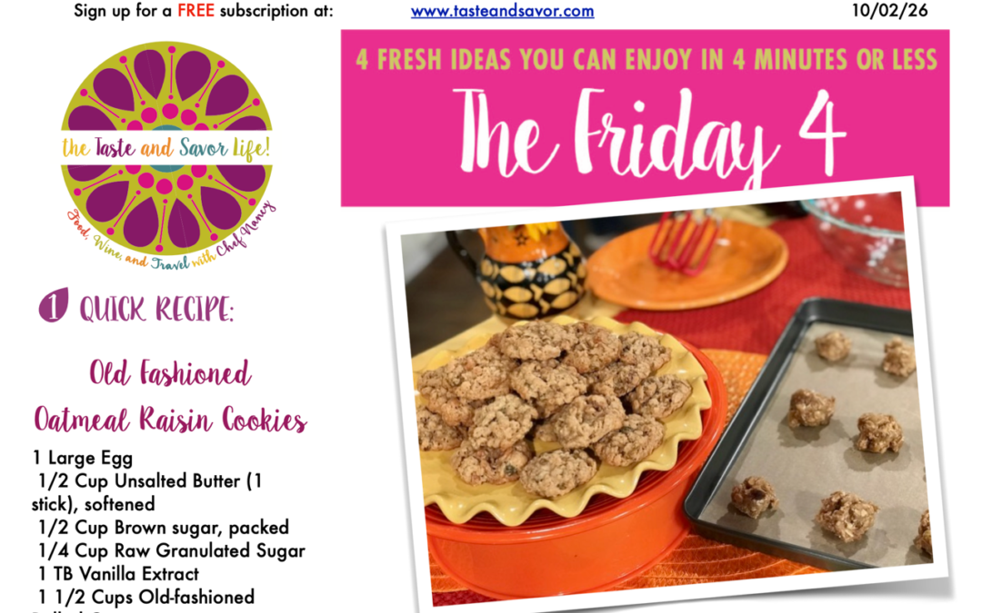 Friday Four – Old Fashioned Oatmeal Raisin Cookies